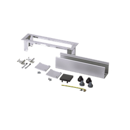 Caja de Escritorio para Módulos / Capacidad 4 Módulos K45 / Aluminio Anodizado / Salida Posterior de Cables / 54×225×54 mm