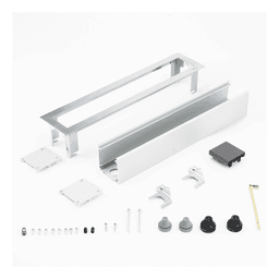 Caja de Escritorio para Módulos / Capacidad 4 Módulos K45 / Aluminio Anodizado / Salida Posterior de Cables / 54×225×54 mm