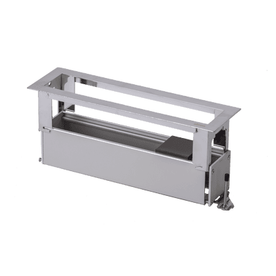 Caja de Escritorio para Módulos / Capacidad 4 Módulos K45 / Aluminio Anodizado / Salida Posterior de Cables / 54×225×54 mm