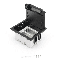 Caja de Piso Falso / 2 Módulos Dobles / Profundidad Ajustable 90-120 mm (3.54-4.72 in) / Tapa Embellecedor / IK08 / +125 °C