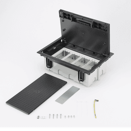 Caja de Piso Falso / 4 Módulos Dobles / Profundidad Ajustable 90-120 mm (3.54-4.72 in) / IK08 / +125 °C / Tapa Embellecedora
