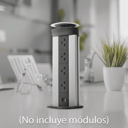 Teleblock para Mobiliario / 4 Módulos K45 / Apertura Manual Abatible / Aluminio Telescópico / IP40 / +70°C