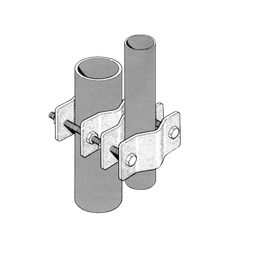 Juego Sencillo de Abrazadera Dual para Mástiles de 3.81 a 8.9 cm. de Diámetro.