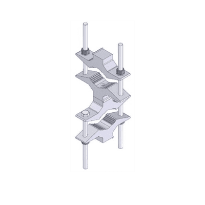 Juego Sencillo en Aluminio de Abrazadera Dual para Mástiles de 7.31 a 11.43 cm. de Diámetro (REQ. 2 x Antena).