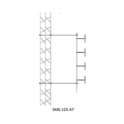 Montaje Lateral Ajustable en Kit para mástil de Antenas Dipolo a 228 cm de Distancia-Torre.