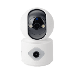 Camara doble lente 3mp| Wifi| autoseguimiento| Detección de movimiento| audio de 2 vias| almacenamiento hasta 128GB