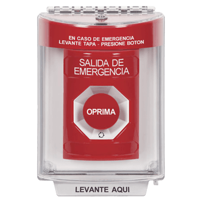 Botón Multipropósito, Salida De Emergencia, Girar Para Reset, Bocina Integrada, Español, Cubierta De Policarbonato, 2 Relevadores NO/NC, Interior/exterior