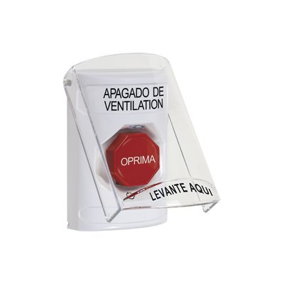 Botón de Apagado de Ventilación / Tapa Policarbonato / Giro para Restablecer / Texto Español / LED Opcional