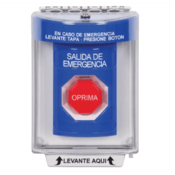 Botón Multipropósito, Salida De Emergencia, Reset Neumático, Sin Bocina , Texto En Español, Tapa De Policarbonato, 2 Relevadores forma C, Interior y Exterior