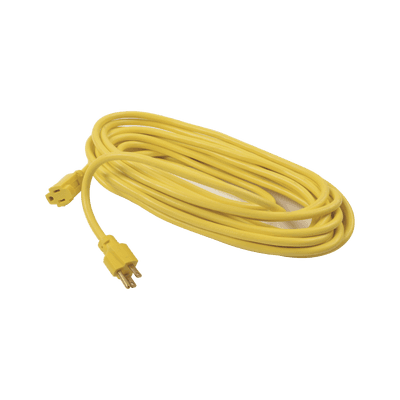 Extensión eléctrica de uso rudo aterrizada 10 metros / 127 V CA 10 A Máximo / Color Amarillo.