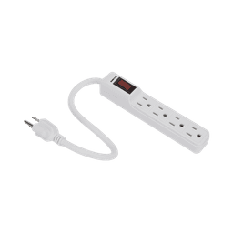 Multicontacto con cable 30 cm. 4 tomas 127 Vca línea, tierra, neutro 15 A max.