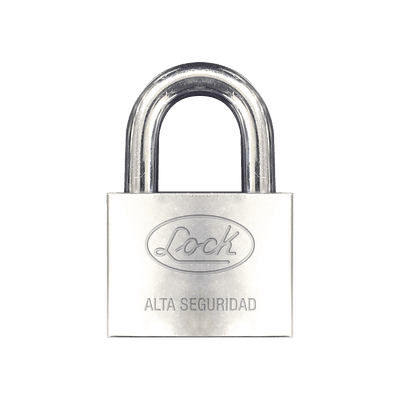 Candado de hierro alta seguridad con llave de disco/ Acabado Cromado/ Llaves Abloy/ Medida de Horquilla 38 mm.