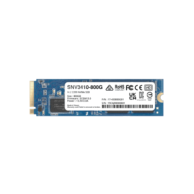 SSD NVMe M.2 SNV3410/3510 | SSD 800GB | Alto Rendimiento 400000 IOPS Lectura | Resistencia Empresarial 1022 TBW | Protección de Datos Integral | Análisis de Vida Útil | Diseñada para Sistemas Synology | Garantía 5 A&