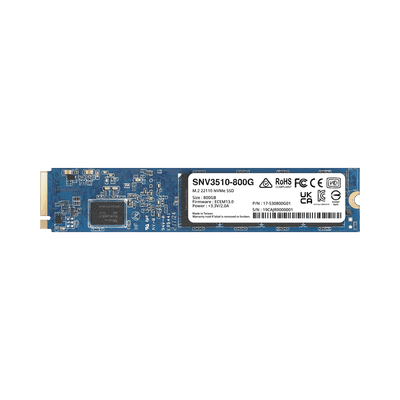 SSD 800GB NVMe M.2 22110, diseñada para Synology NAS con ranuras M.2 integradas