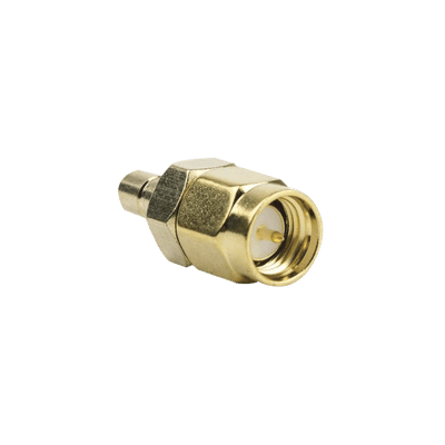 Adaptador Coaxial en Línea, de Conector SMA Macho a SMB Hembra, Oro/ Oro/ Teflón.