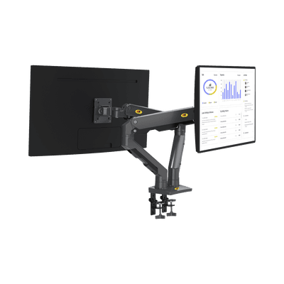 Montaje de Escritorio articulado para 2 monitores de 27-34" /  Soporta hasta 16 kg  por brazo/ Vesa 75 x 75 / 100 x 100 / Acero / Giro: 360°