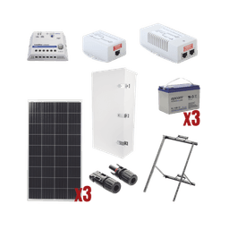 Kit Solar de 35 W con PoE 802.3af y PoE Pasivo 24 Vcc para una Cámara IP y un Radio Ubiquiti airMAX o Cambium ePMP.