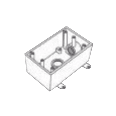 Caja Condulet FS de 3/4" (19.05 mm) con dos bocas a prueba de intemperie.