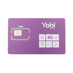 SIM Yobi para dispositivos móviles 3G/4G con recarga de 10GB cada mes durante 1 año de servicio (solo datos)
