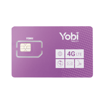 SIM Yobi para dispositivos móviles 3G/4G con recarga de 1GB cada mes durante 1 año de servicio (solo datos)