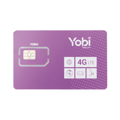 SIM Yobi para dispositivos móviles 3G/4G, 1GB Mensual por 1 año de servicio (solo datos)