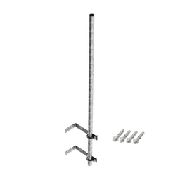 Mástil de 3 m de 1-1/4" diámetro ced. 30 con Herrajes para Sujeción a Pared. 