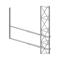 Brazo tipo "F" para tramos STZ-30, galvanizado por electrólisis.