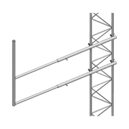 Brazo tipo "F" para tramos STZ-35G, galvanizado por inmersión en caliente.