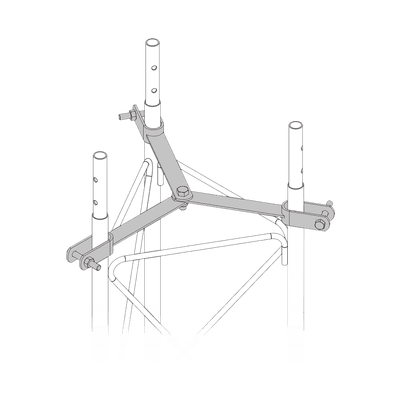 Brida para sujeción de retenida compatible con tramos STZ35, Galvanizado electrolítico.