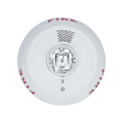 L-Series Indoor Selectable Output Horn Strobe, 4-Wire, Ceiling Mount, FIRE Marking, White