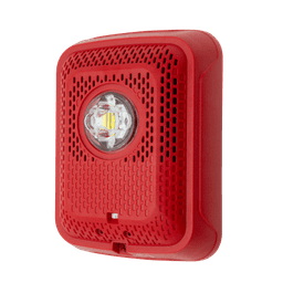 Bocina con Lámpara Estroboscópica, Montaje en Pared, Color Rojo, Nuevo Diseño Moderno y Elegante y Menor Consumo de Corriente