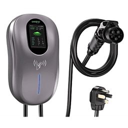 Estación de Carga para Vehículos Eléctricos / 40A 9.6kW / Certificado ETL / Pantalla LCD 4.3 Pulgadas / Voltaje 110-240V / Conectividad WiFi-APP-Bluetooth-RFID / Protección IP65 / Cable TPE 5 Metros