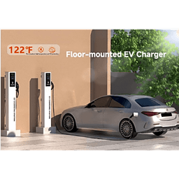 Estación de Carga para Vehículos Eléctricos Tipo Pedestal / Doble Conector Tipo 1 / 48A 11.5kW por Puerto / Pantalla LCD 4.3 Pulgadas / Conectividad RFID Sistema de Carga Inteligente / Protección IP54 / Material SGCC Galvanizad