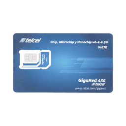 SIM TELCEL 6 GB mensual para dispositivos móviles 3G/4G (Telcel) 1 año de servicio (solo datos)