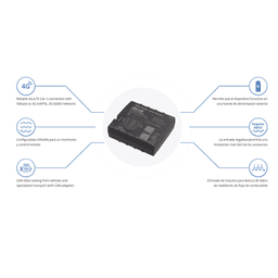 Profesional Rastreador Vehicular (GPS) 4G LTE CAT 1 y 2G / Identificación de Conductores / Bloqueo Remoto / Detección de Jammer / Sensores Bluetooth / Múltiples I/O