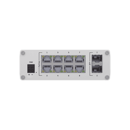 Switch Industrial No-Administrable 8 puertos Gigabit PoE 802.3af/at, 2 puertos SFP