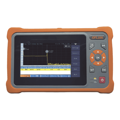 OTDR para pruebas en Enlaces de Fibra Óptica, longitudes de onda 1310 y 1550 nm, entrada SC/APC 