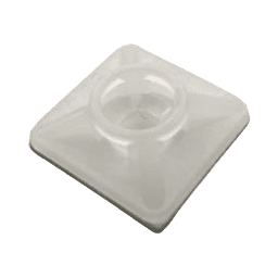  Base Autoadherible para Cinchos Práctica y Eficiente para la Organización y Fijación de Cables, Fabricada en Nylon Resistente y de Color Natural con una Medida de 19x19 mm, Paquete con 100 Piezas (4210-00001)
