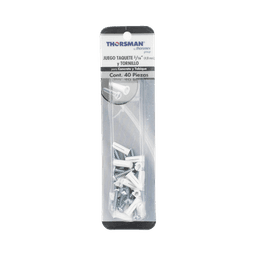 Paquete de 20 taquetes blancos  3/4" y 20 tornillos 8mm x 3/4" (1101-05002)