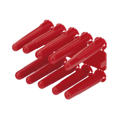 Taquete de 1/4  plástico paquete de 100 piezas para fijar objetos con tornillo en muros y techos de concreto o superficies sólidas, compatible con tornillo TH10X de 10 x 1 1/2"  (1103-03100) 