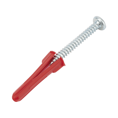 Paquete Con 10 Taquetes Rojos de 1/4" y 10 tornillos 10 x 1 1/2" (4.82 x 38 mm) (1103-05002)