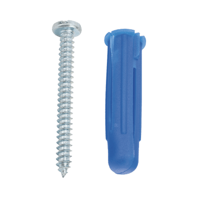 Paquete de 6 taquetes azul 2" y 6 tornillos 12mm x 2" (1105-05002)