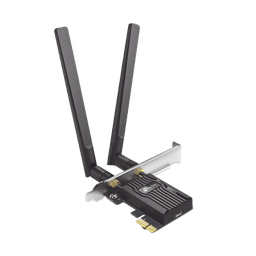 Adaptador PCIe inalámbrico doble banda AX3000 Mbps / Seguridad Inalámbrica WPA3 /Antena de alta ganancia / Tecnología MU-MUMO 2X2 / Soporte de perfil bajo y Altura completa / Bluetooth 5.2