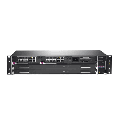 DeltaStream - OLT Módular GPON / Conexión de hasta 4,096 ONUs / 2 Tarjetas Main / Puertos Gigabit RJ45 Uplink / 4 Puertos SFP+ Uplink / Fuente Redundante AC- DC (incluida) / Administración desde la nube (DPMS)