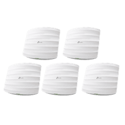 Kit de 5 Puntos de Accesso Omada doble banda 802.11ac, MU-MIMO, PoE af y PoE Pasivo, soporta hasta 100 clientes, hasta 1350 Mbps.