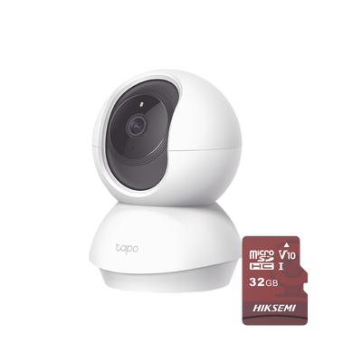 Kit de Cámara IP Wi-Fi / Incluye 1 Pieza Modelo TAPOC200 / 2 Megapixel /  Utiliza La App Tapo / 1 Memoria Micro SD  Hiksemi Modelo  HS-TF-E1/32G