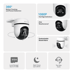 Cámara IP Wi-Fi 2 megapixel / Visión 360 / Audio doble vías / Visión Nocturna /  Notificación Push / Memoria Micro SD  