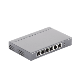 Switch PoE no Administrable de escritorio / 6 puertos 10/100 Mbps / 4 puertos PoE af/at / Presupuesto 67 W / Modo Extensor hasta 250 m / Calidad video prioritaria