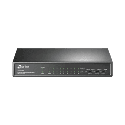 Switch PoE+ No Administrable / De Escritorio 9 puertos 10/100 Mbps / 8 puertos PoE af/at Inteligente / Presupuesto 65 W / Hasta 250 metros