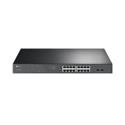 Switch JetStream de 16 puertos 10/100/1000Mbps y PoE af/at, 2 puertos SFP hasta 192W.